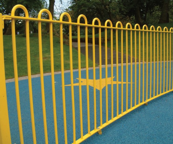 Bow Top Metal Fence for the playground